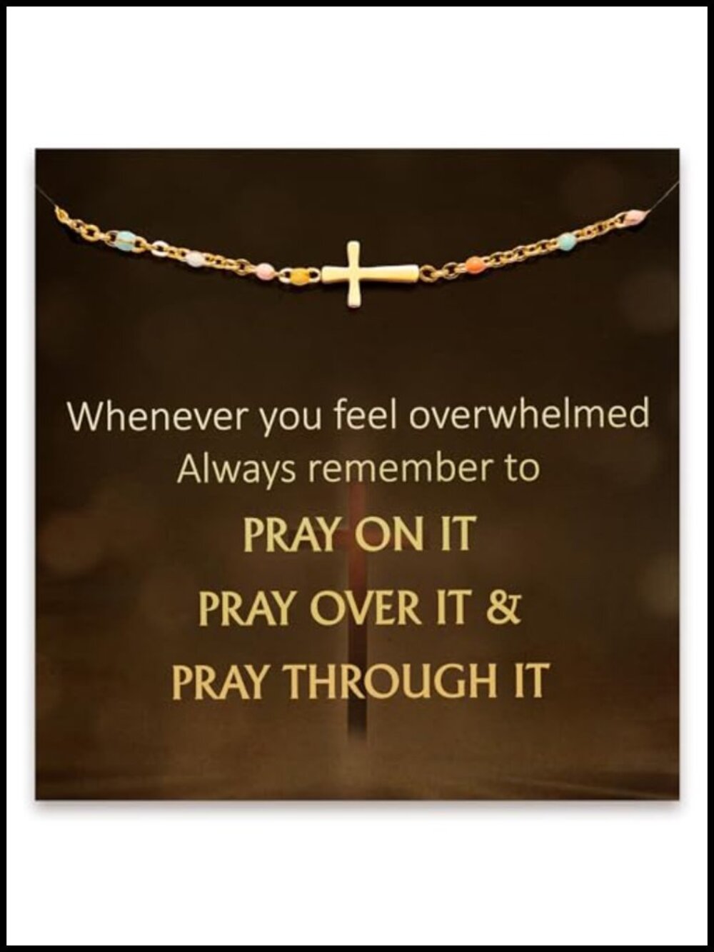 18K Gold Plated Cross Bracelet Adjustable Chain Faith Gift for Women